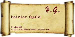 Heizler Gyula névjegykártya